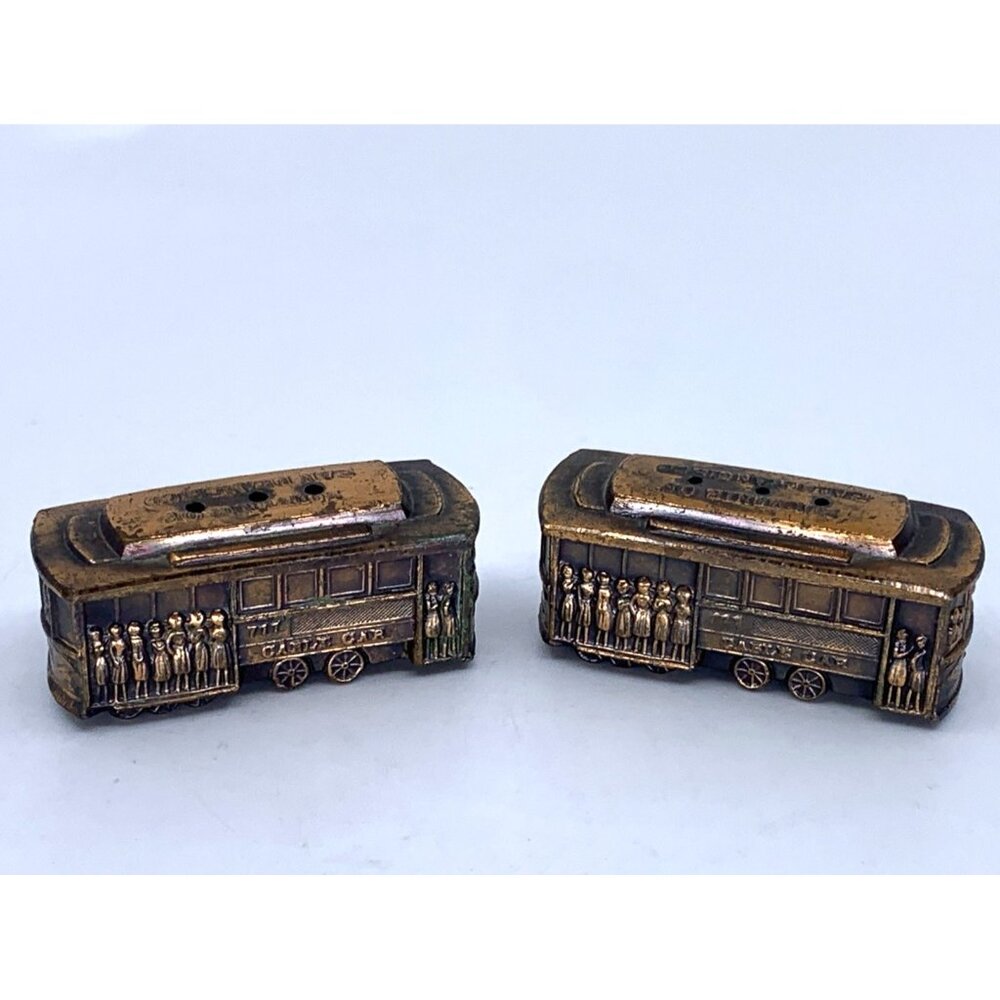 2 Sets Souvenir Salt Pepper Shakers San Diego Zoo San Francisco Cable Cars Vtg - Picture 5 of 10